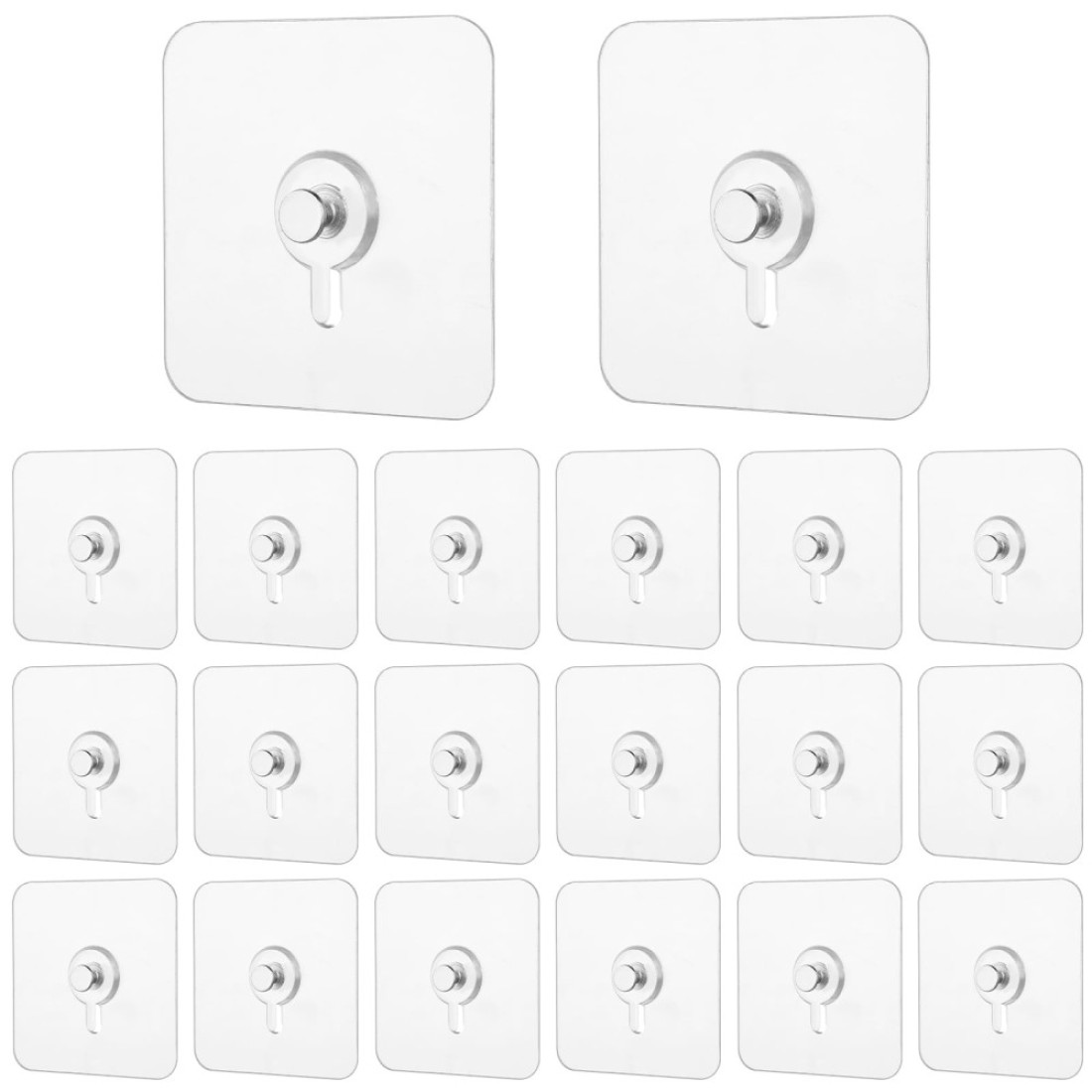 Dimeho 20Pcs Heavy Duty Single Nail Free Picture Hangers Without Nails Adhesive Hooks Wall Hangers No Damage Wall Hooks Hanging Reusable Screw Free Sticker for Kitchen Bathroom Home Office Key