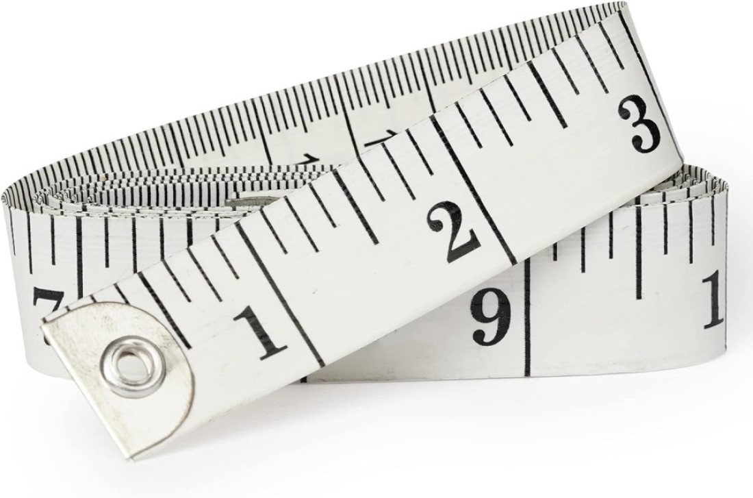 Taelyn Soft Tape Measure Double Scale Body Sewing Flexible Ruler for Weight Loss Medical Body Measurement Sewing Tailor Craft Vinyl Ruler, Has Centimetre Scale on Reverse Side 60-inch (White)