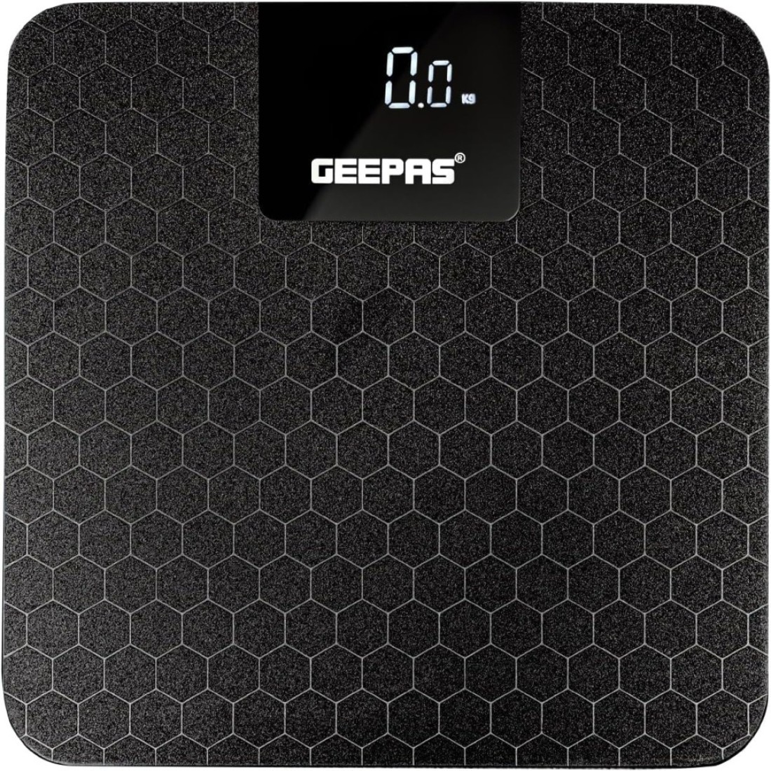 Geepas Digital Body Scale GBS46524UK, Maximum Weight Of 180kg, Anti Slip Glass Platform, Black