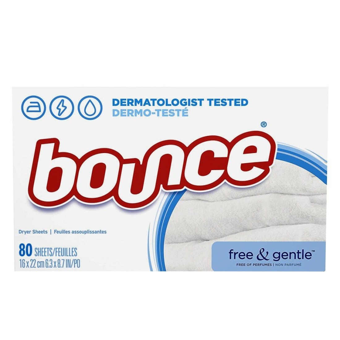 Bounce Free and Gentle Fabric Softener Dryer Sheets, 80 Count