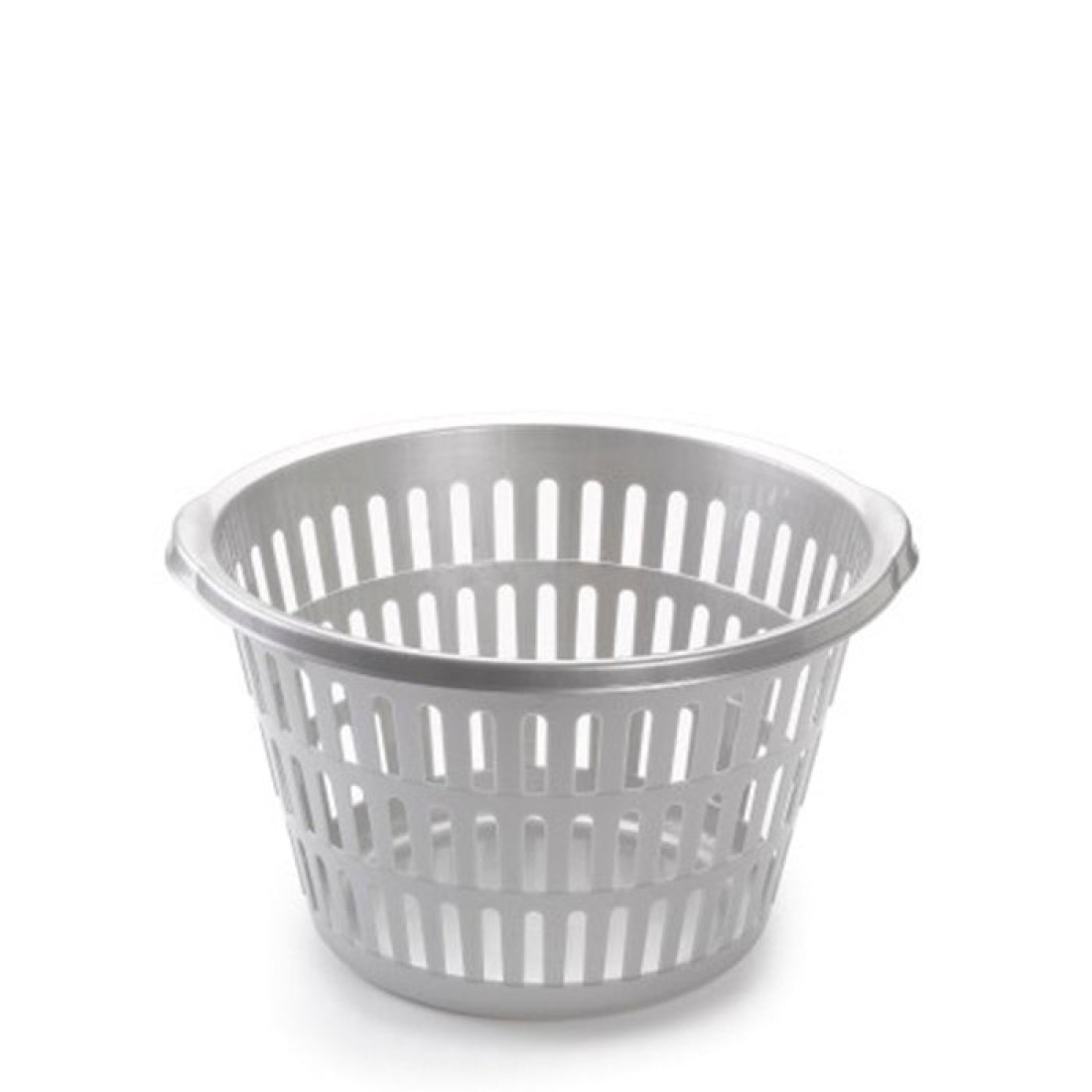 Plastic Forte Round Laundry Basket, Silver