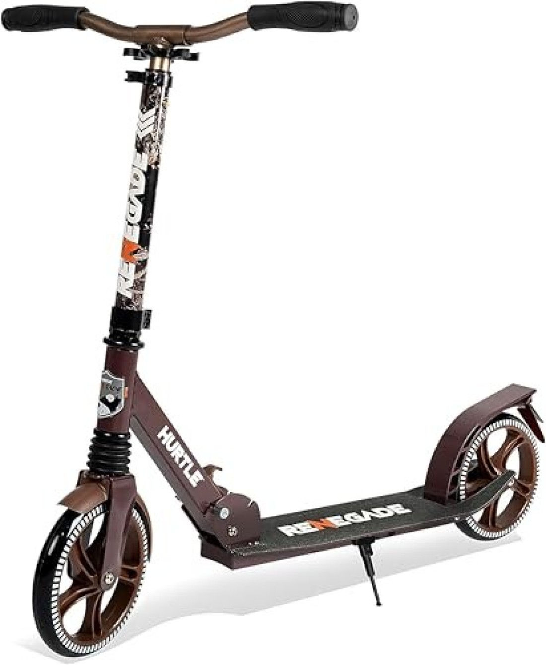 Hurtle Renegade Kick Scooters for Kids Teenagers Adults 2 Wheel Kids Scooter with Adjustable TBar Handlebar Alloy AntiSlip Deck Portable Folding Scooters for Kids with Carrying Strap