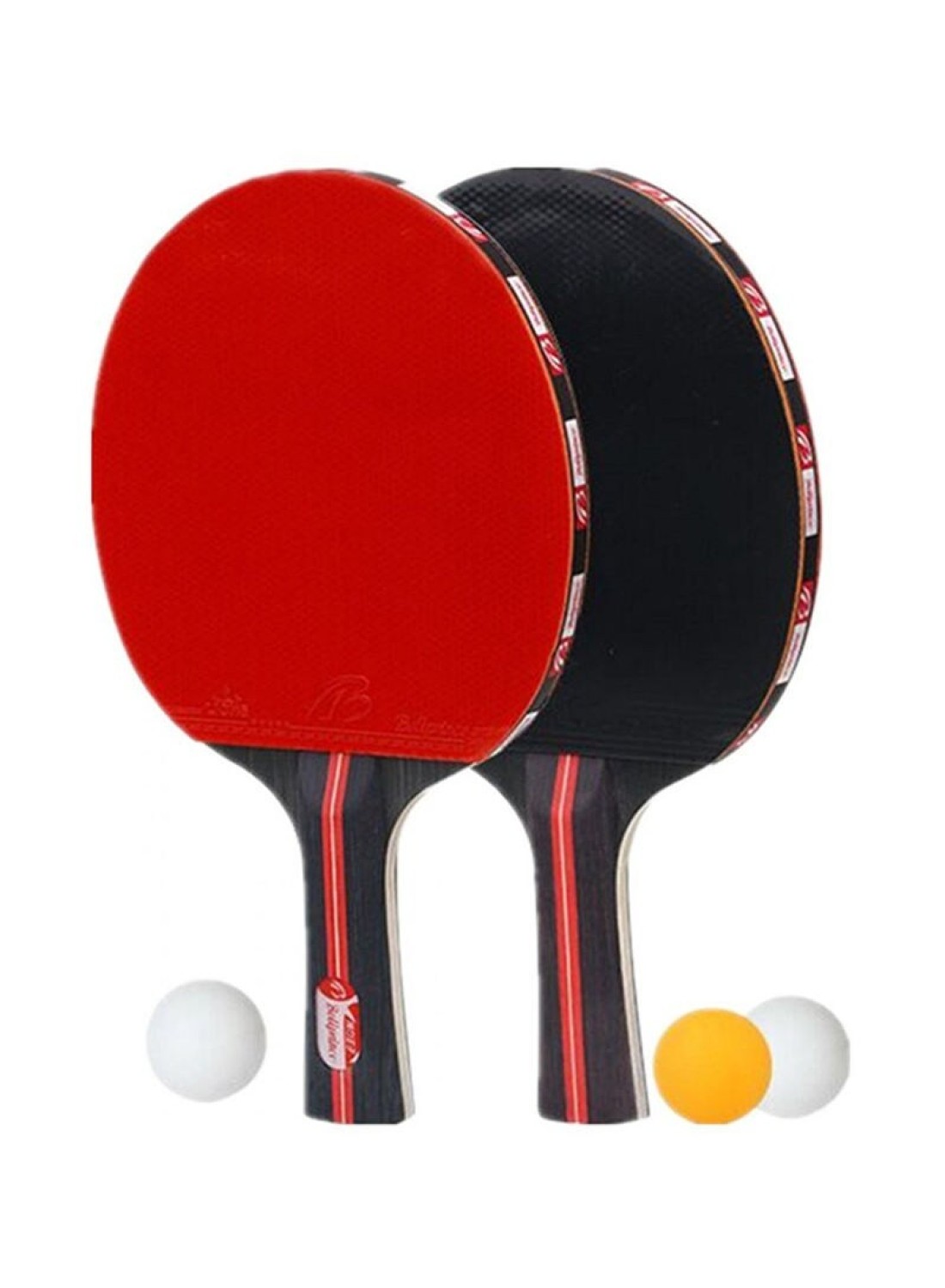 Generic 5-Piece Table Tennis Solid Wood Rackets Set With Balls