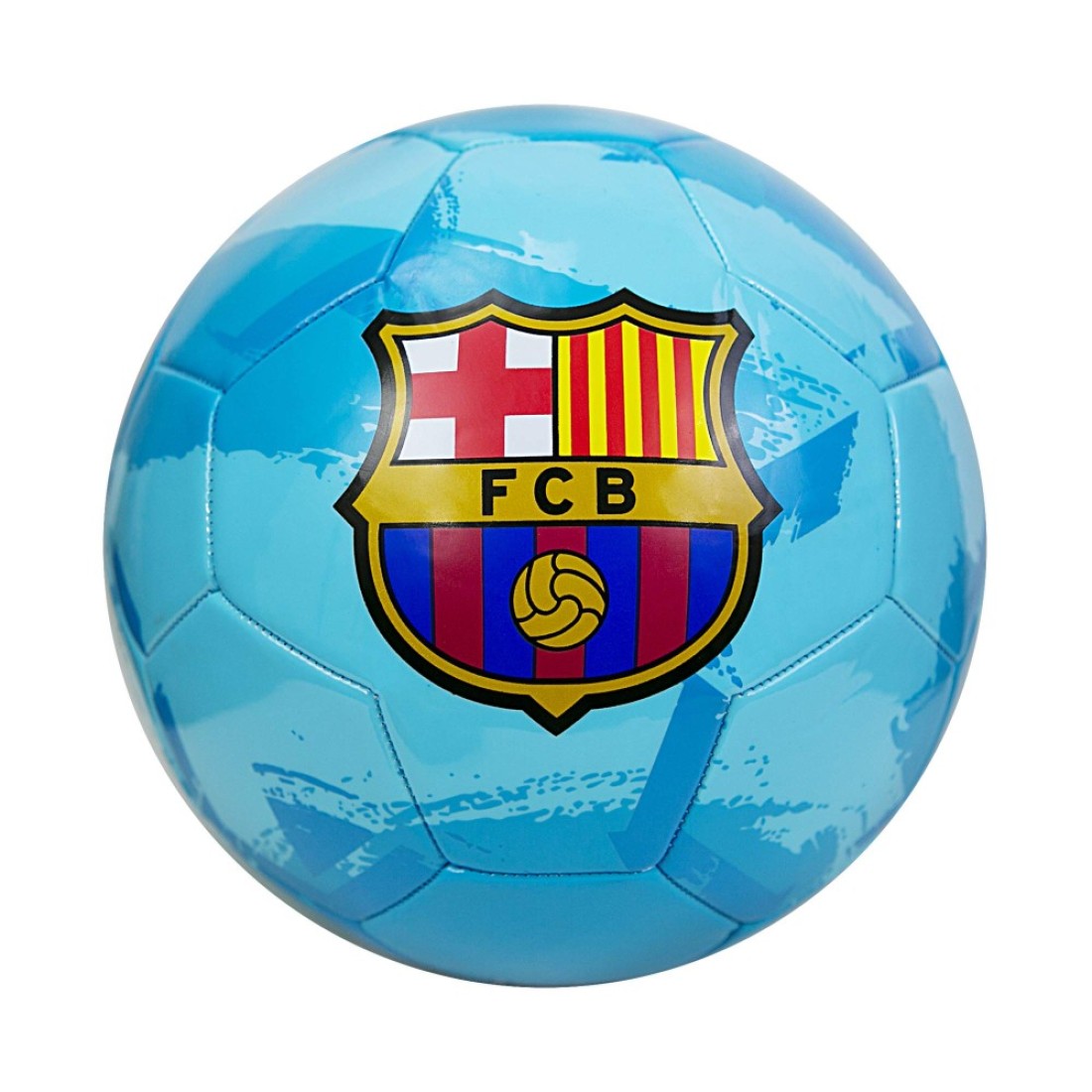 Icon Sports Officially Licensed FC Barcelona, Size 5 Regulation Soccer Ball, Non-Toxic Patterned PVC, Brush Teal Blue for Adults &amp; Kids