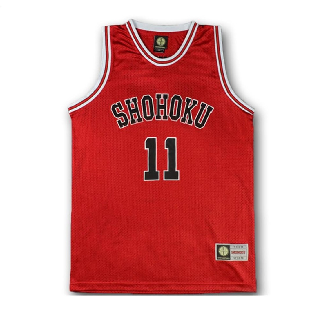 Men&#39;s Red 11st Basketball Jersey Kaede Rukawa Cosplay Shirt (L)