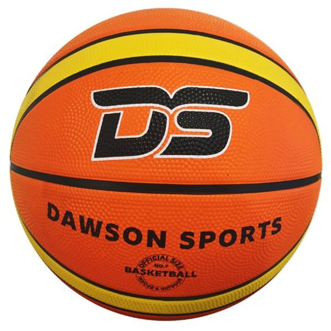 Dawson Sports - Rubber Basketball - Size 7 - Orange / Yellow