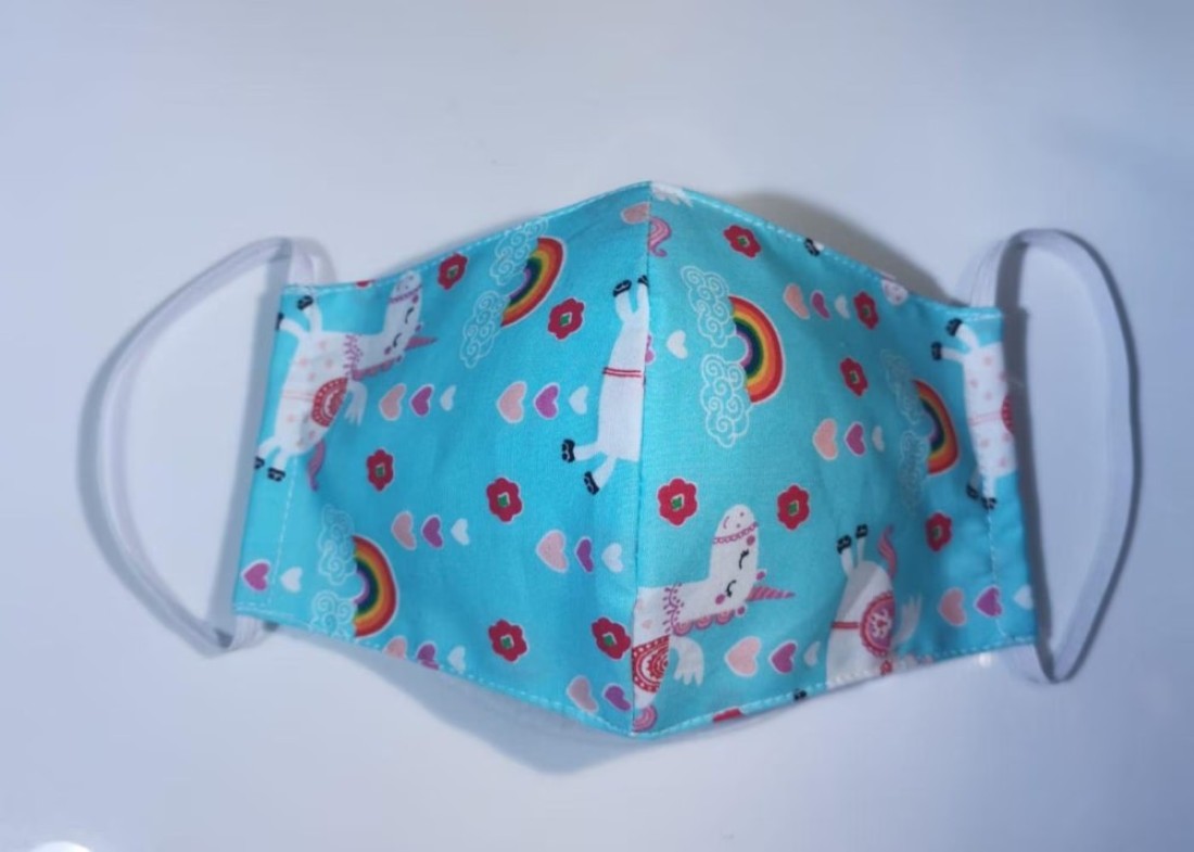 Pikkaboo Washable Mask - Unicorn Blue Love Kids