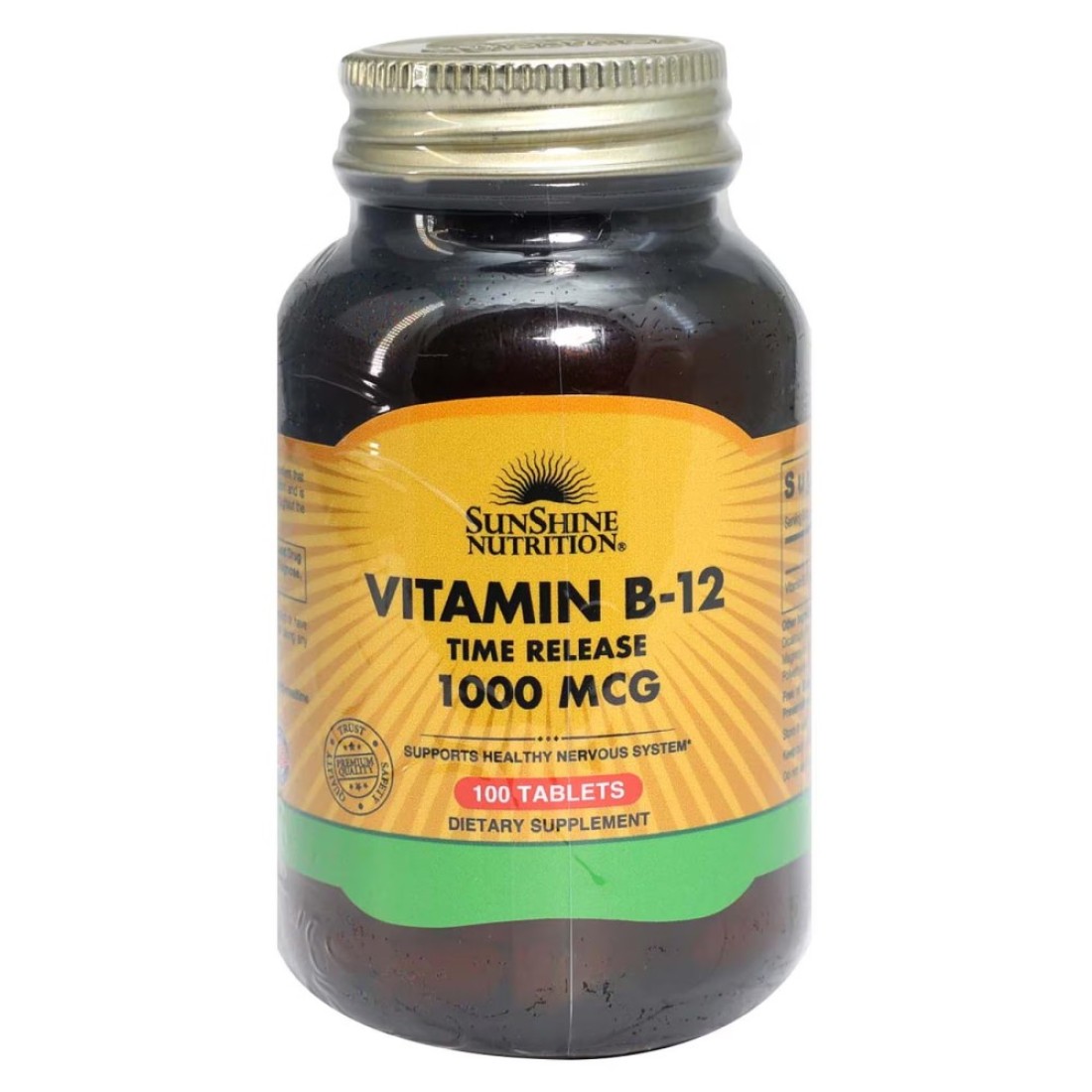 صن شاين نوتريشن مكمل غدائي فيتامين B12 بصيغة إصدار مؤقت 1000mcg من 100 قرص