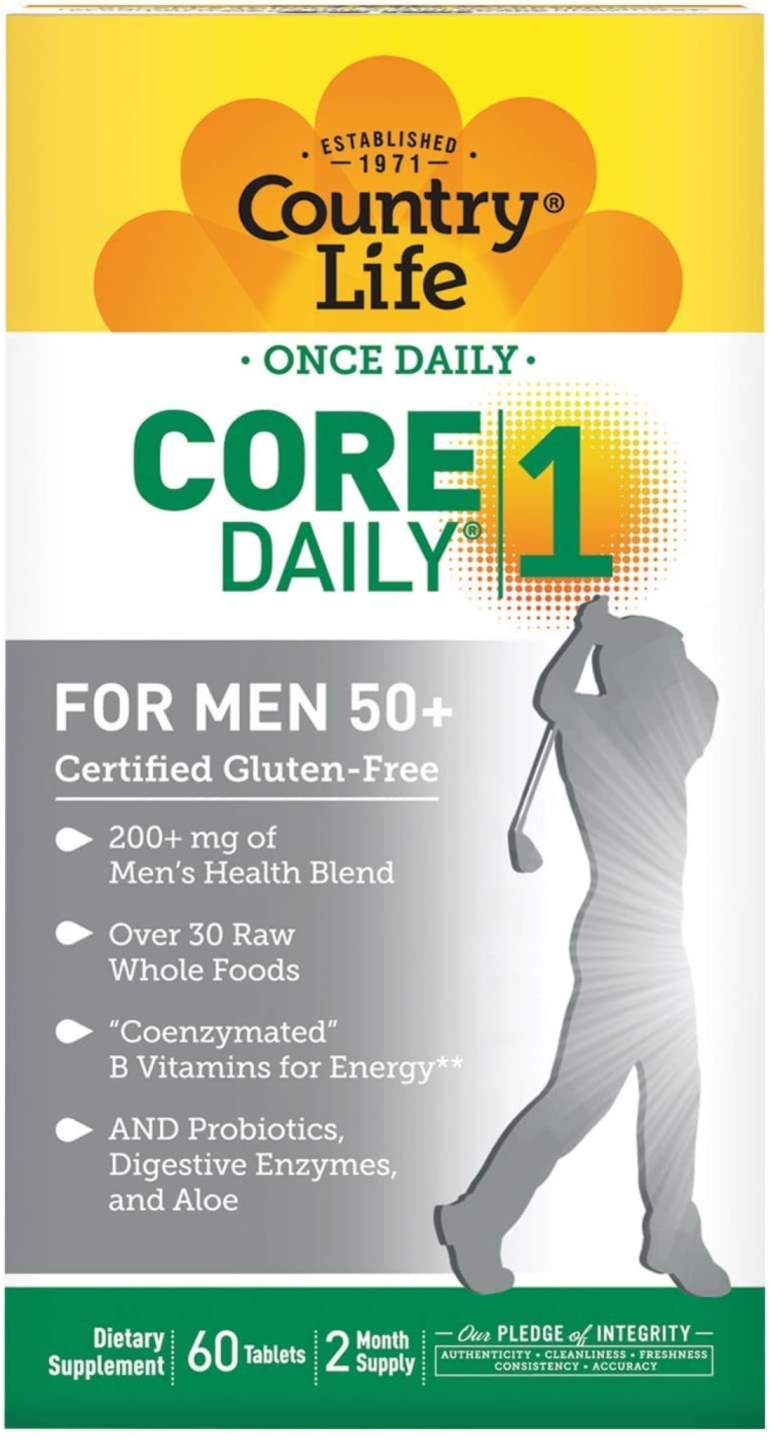 Country Life Core Daily-1 Men 50+ Tablets 60&#39;s