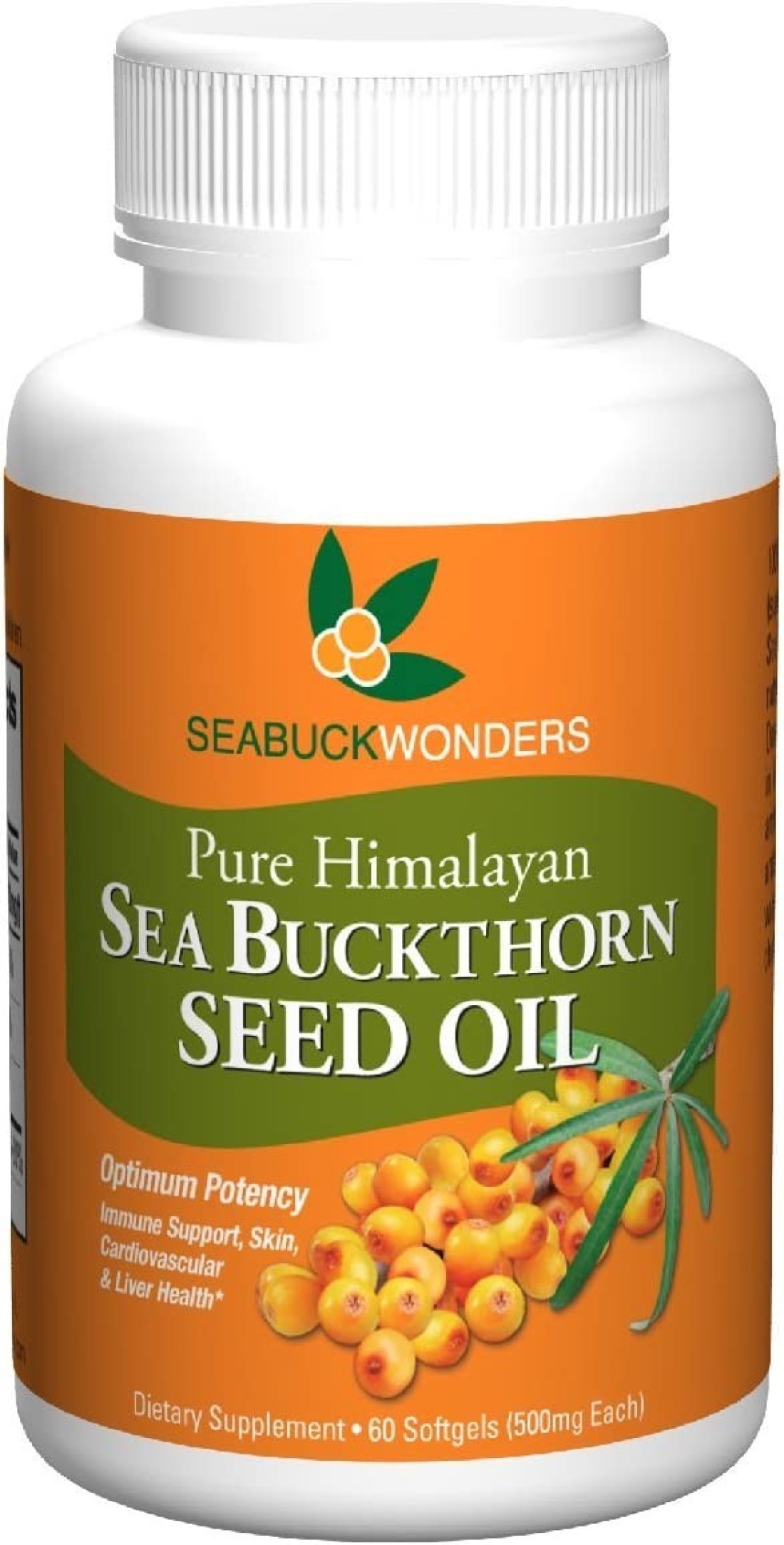 Sea Buckthorn Seed Oil, Made With Organic Sea Buckthorn, 60-Softgels