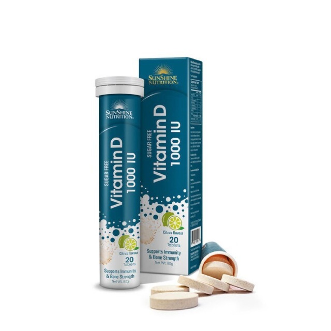Sunshine N Vitamin D 1000 Iu Citrus Efferv 20 Tabs