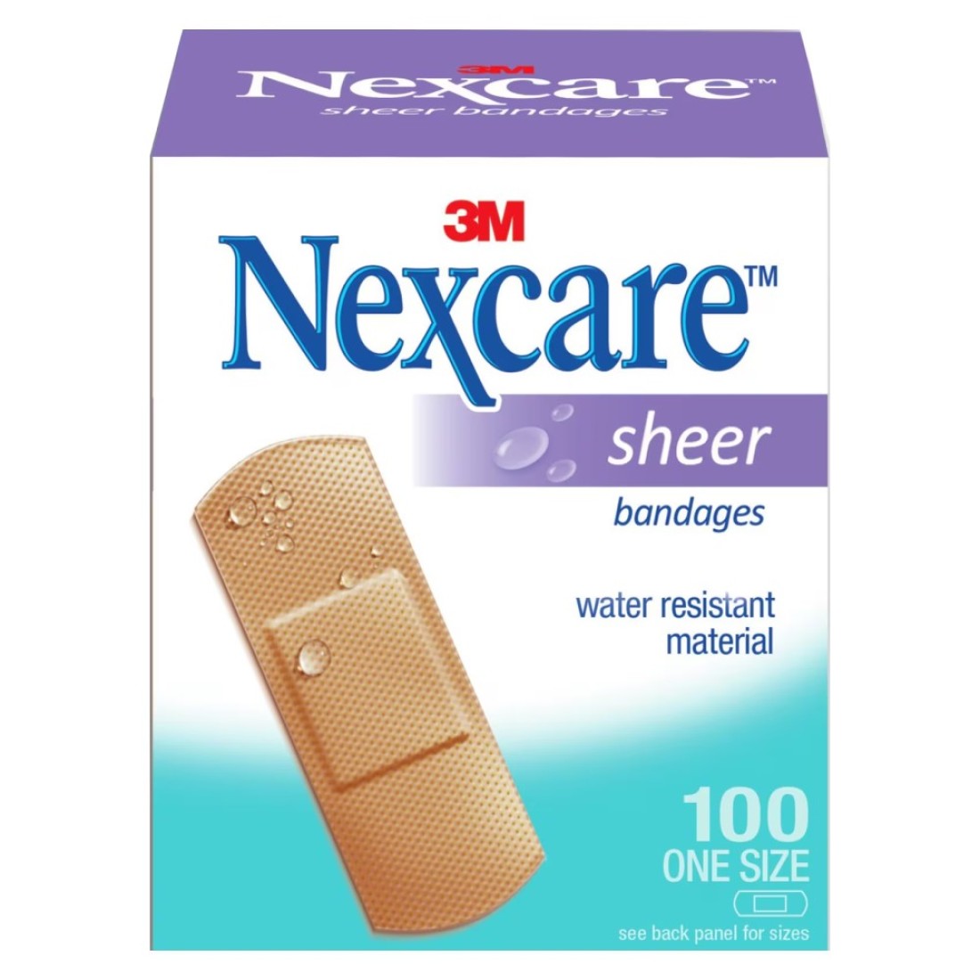 Nexcare Plastic Sheer Bandages Plasters 72 mm x 25 mm 100 PCS
