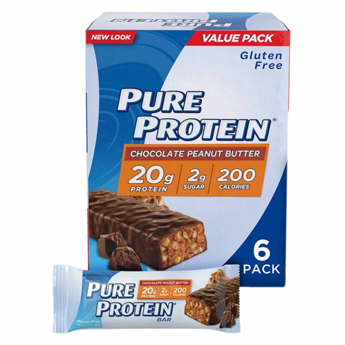 Pure Protein Chocolate Peanut Butter Protein Bar 50g Pack of 6