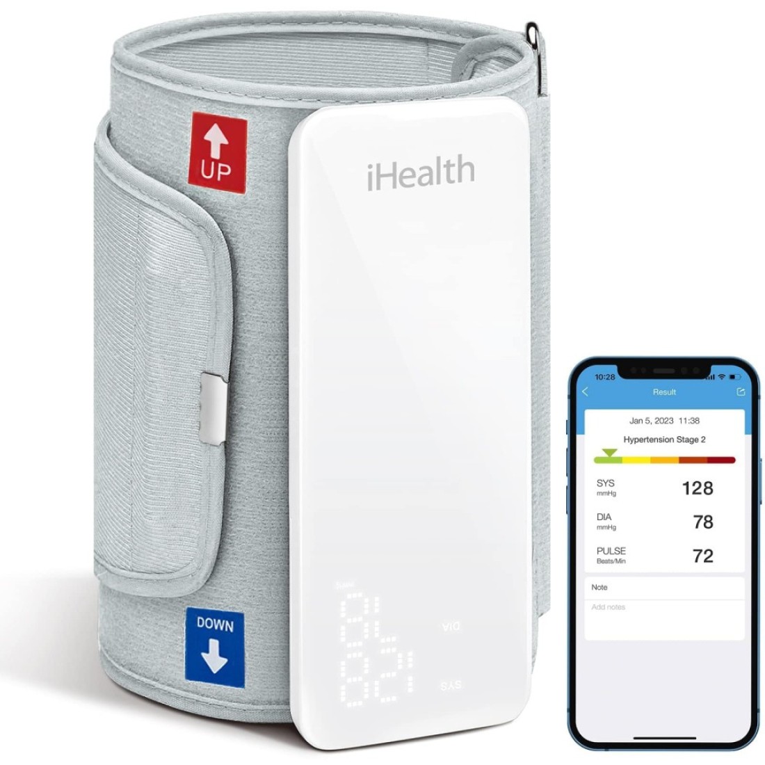 iHealth Neo Wireless Blood Pressure Monitor Upper Arm Cuff Bluetooth Blood Pressure Machine UltraThin Portable AppEnabled for iOS Android