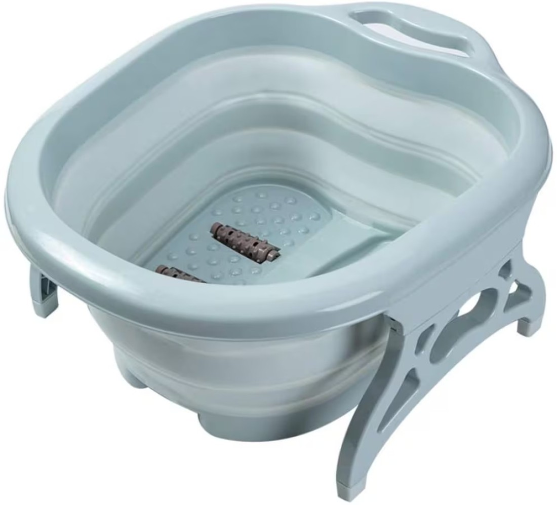 Generic Foldable Footbath Basin Tub Spa Massage Basin Portable Folding Travel Foot Wash Basin,Plastic/Rubber Foldable Bucket For Soaking Feet To Apply Callus Remover