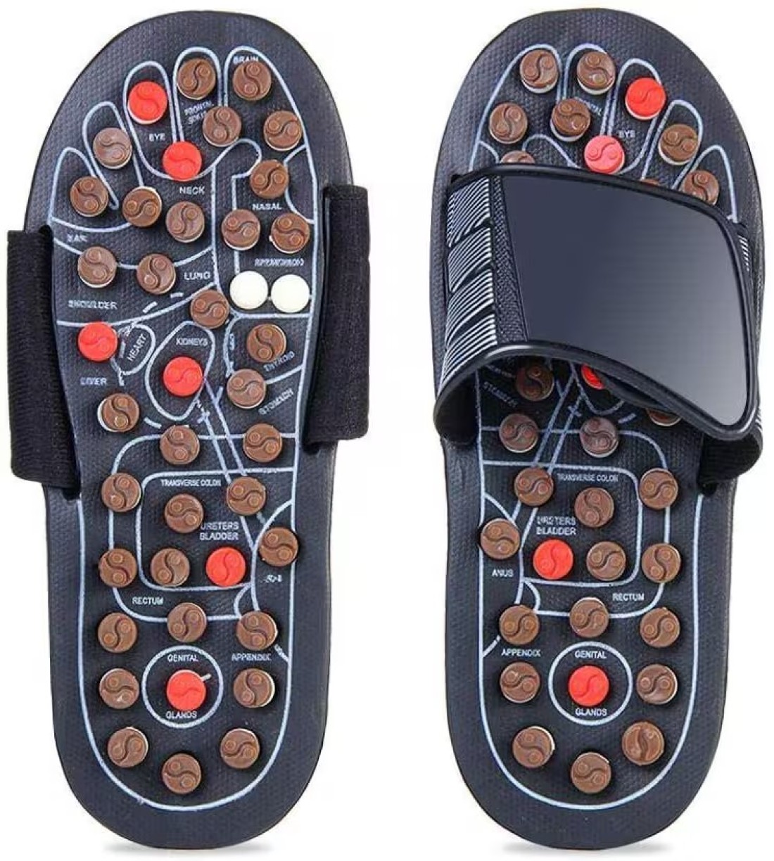 Generic Volwco Acupressure Massage Slippers, Reflexology Sandals With 78 Rotary Massage Therapy Ball And Adjustable Strap, Fight Against Plantar Fasciitis For Men Women (44-45)