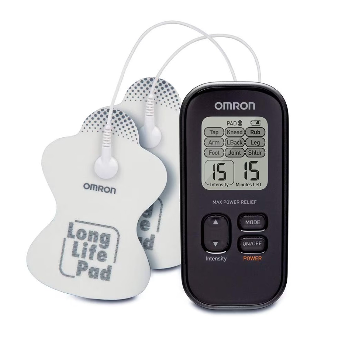 OmronMax Power Relief TENS Unit Muscle Stimulator Simulated Massage Therapy for Lower Back Arm Shoulder Leg Foot and Arthritis Pain DrugFree Pain Relief PM500