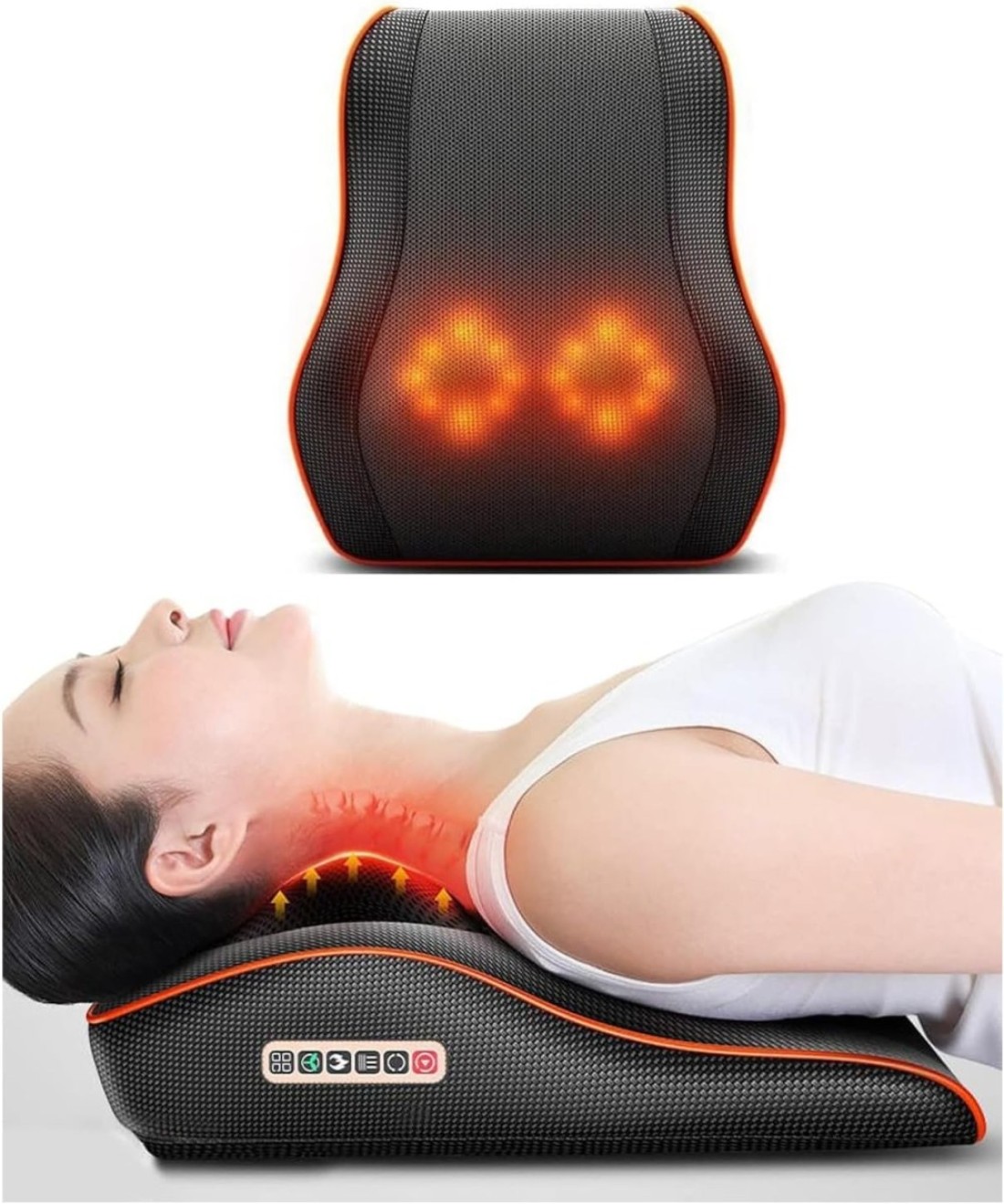 Back &amp; Neck Massager Cervical Spine Pillow Massager Neck Waist Shoulder Lumbar Back Body For Muscle Pain Relief, Chairs and Cars Cushion