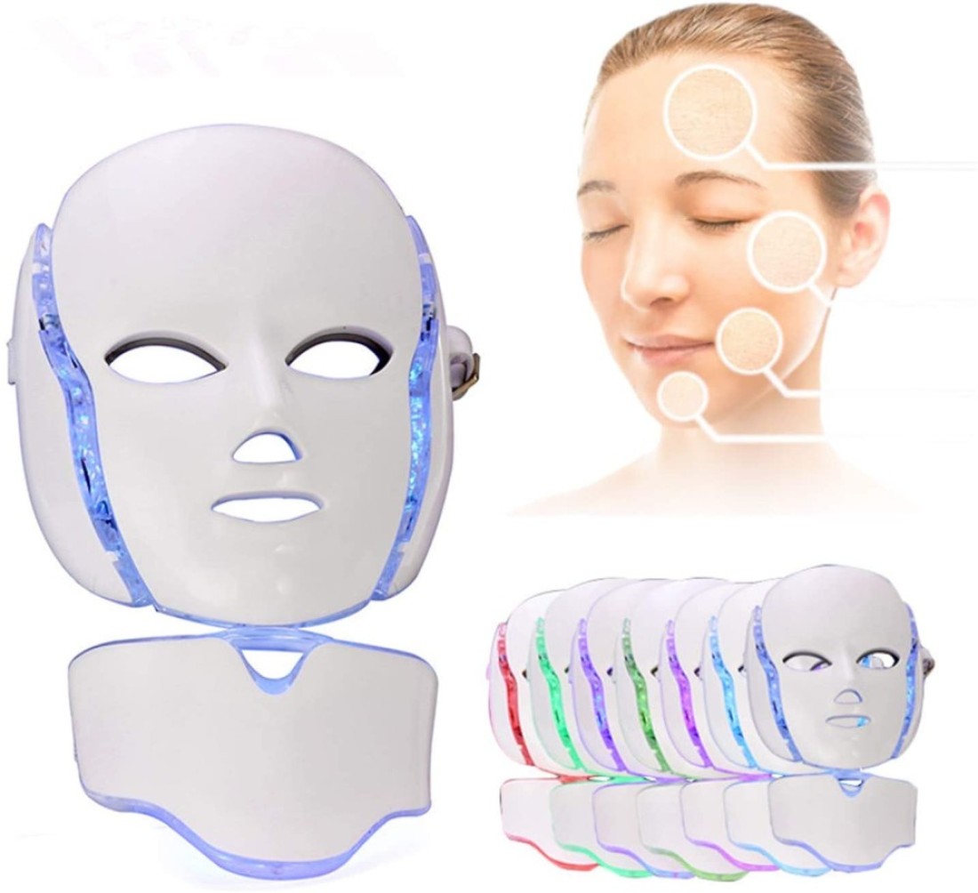 Mask LED Facial Mask 7 Colors LED Light For Anti-Aging Skin Rejuvenation Face And Neck Care Treatment Beauty Whitening Device Scarring Healthy Therapy Photon Anti Aging Wrinkles