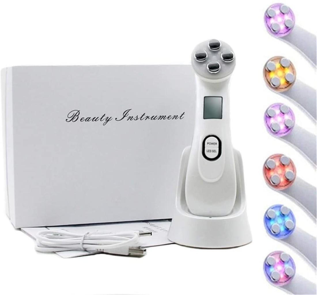 Tikiop Rf Radio Frequency Facial Machine, Skin Care Radio Frequency LED Light Therapy Anti Aging Facial Skin Tightening Facial Care System