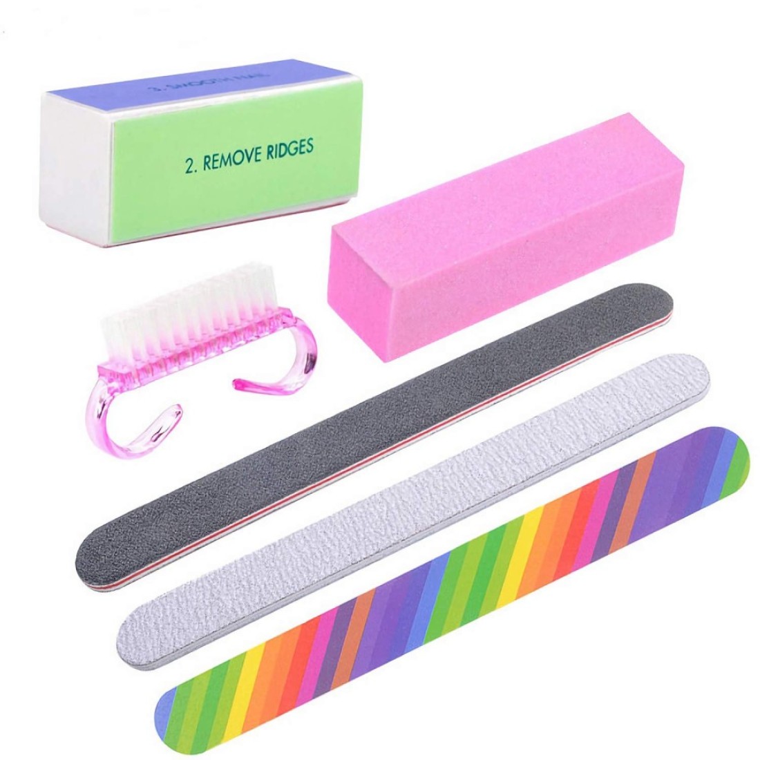 6 Pcs Professional nail tool kit Nail files and buffers Pedicure tool Art tool Nail care set Nail Art Buffer File Block