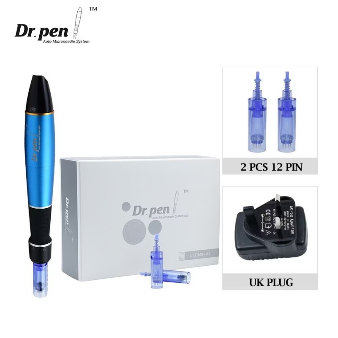 Dr Pen Ultima A1 Wireless Microneedling with 12Pcs Cartidges Kit Microneedling Derma Pen Micro Needles Pen Home Skin Care Device