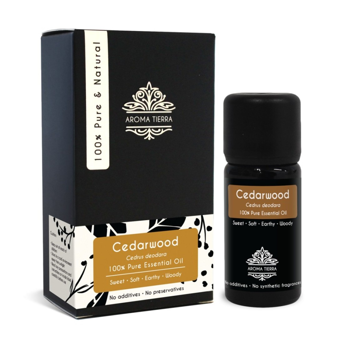 Aroma Tierra - Cedarwood Essential Oil - Aroma Tierra - 100% Pure &amp; Natural - 10Ml