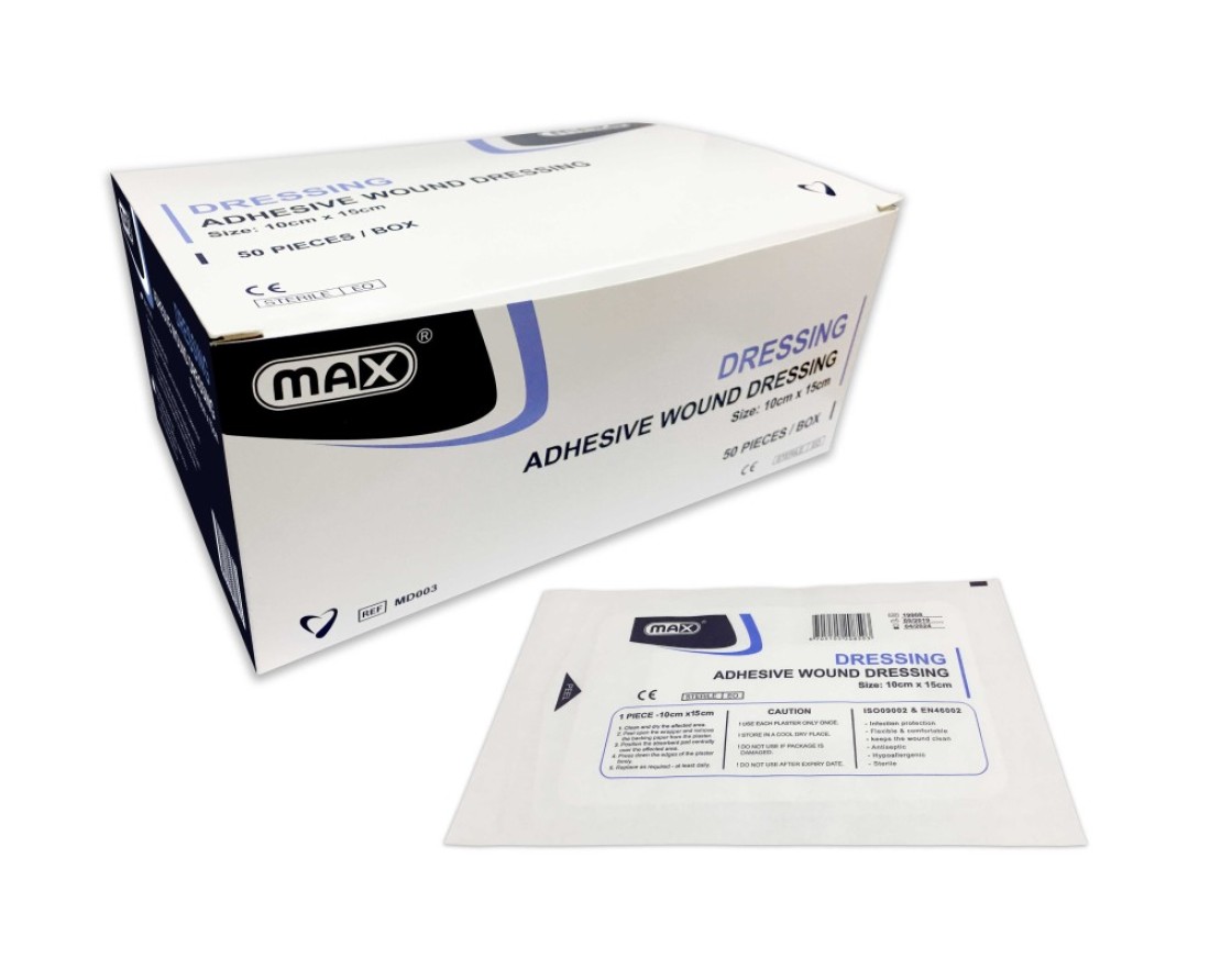 Max Wound Adhesive Dressing 10cmx15cm 50pcs/Box