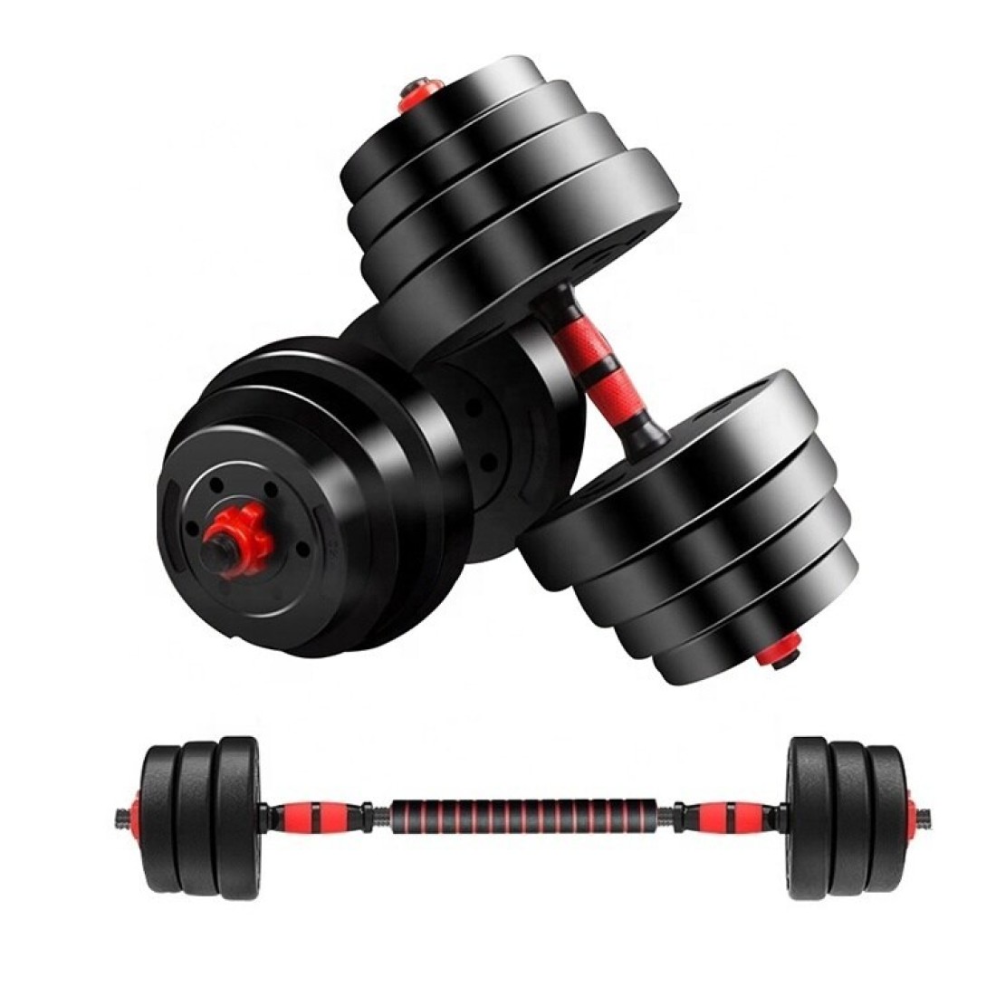 Fitness Plastic Dumbbells Adjustable Dumbbells Unisex Fitness Barbell Steel A Pair of PU Dumbbells Household Set 20kg