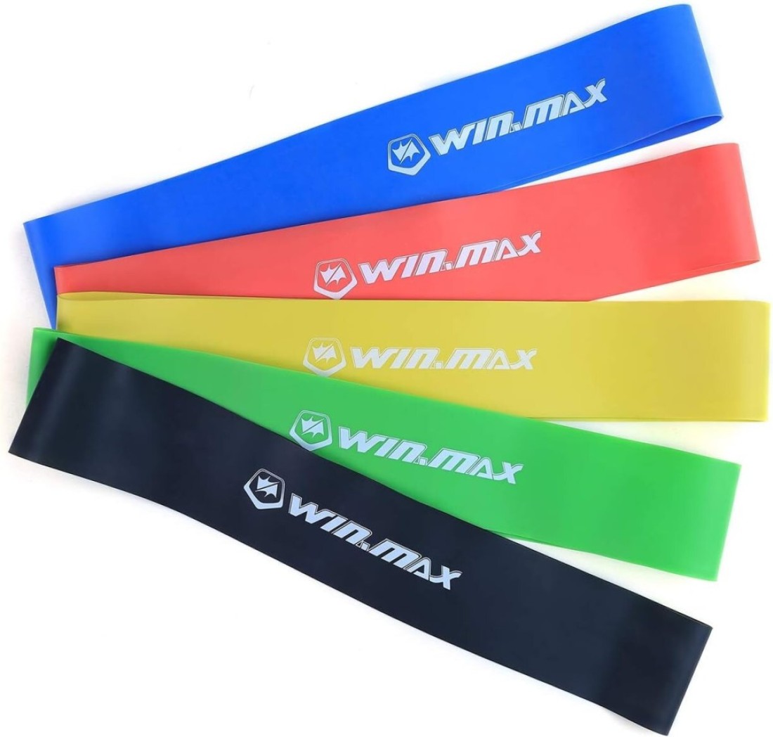 مجموعة أحزمة اللياقة البدنية Winmax - أحزمة مقاومة ممتازة بمقابض ومرساة باب وحقيبة حمل، و5 مستويات توتر قابلة للتعديل لصالة الألعاب الرياضية المنزلية وتمارين الجسم بالكامل