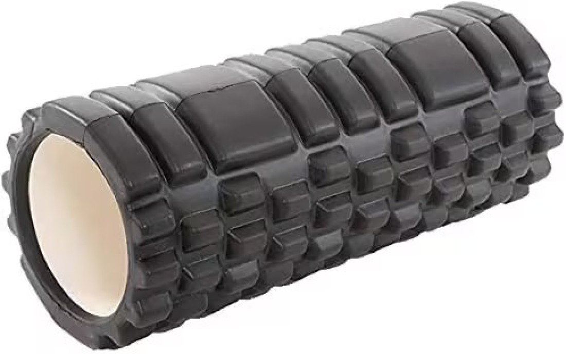 ULTIMAX EVA Yoga Foam Roller Floating Point Gym Physio Massage Fitness Equipment Massager for Muscle Multicolor (Black) - 35cm