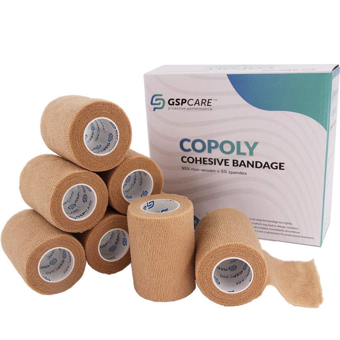 Self Adhesive Wrap Cohesive Wrap Bandages 6 Count 3&quot; x 5 Yards, Medical Tape, Adhesive Flexible Breathable First Aid Non Woven Rolls, Stretch Athletic, Ankle Sprains &amp; Swelling, Sport