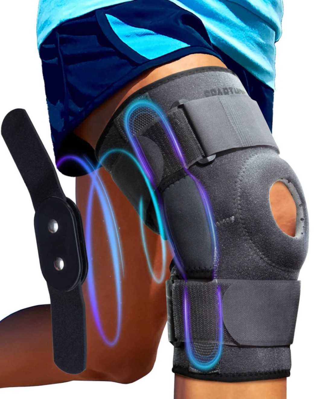 Sparthos Knee Brace Relieves ACL MCL Meniscus Tear Arthritis Tendonitis Pain Open Patellar Design with Dual Hinged Support Compression for Running Working Out For Men and Women Medium