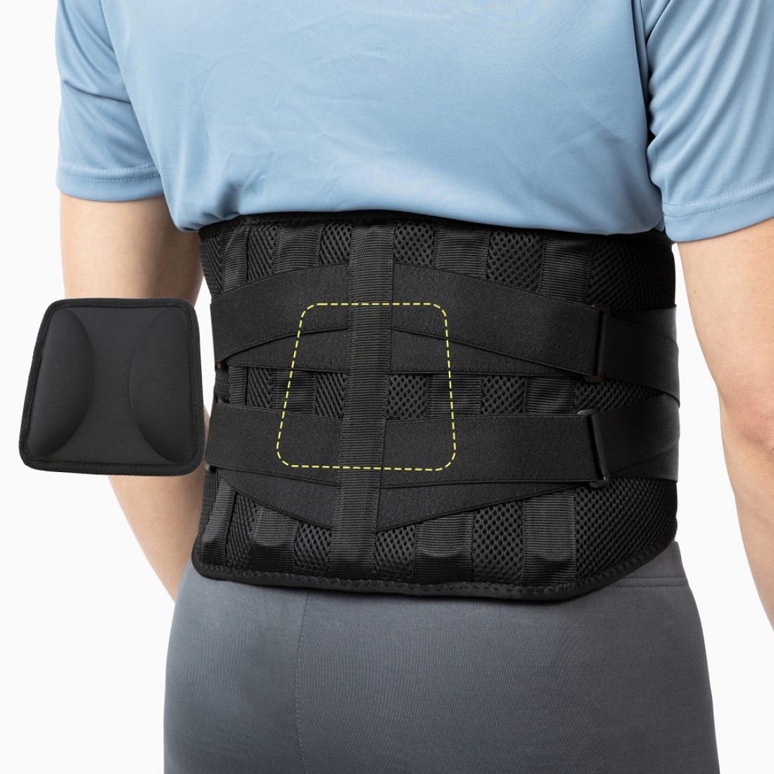 BraceUP Back Brace with lumbar Pad - Back Pain Relief for Men and Women, Lumbar Support Belt for Sciatica Pain, Heavy Lifting, Waist Support, Lower Back Brace (XXL 43-53 In)