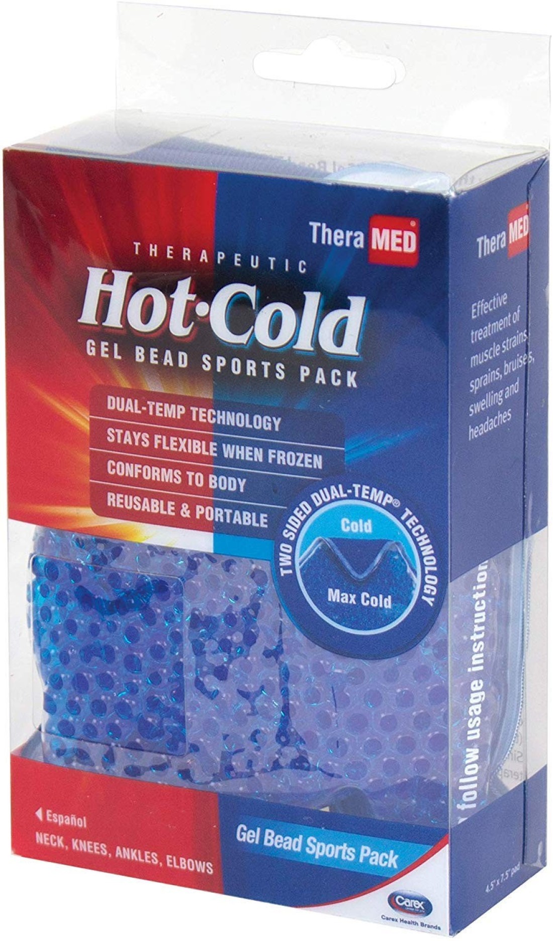 Theramed Gel Ice Pack Beads Dual Sided Reusable Hot Cold Pack Ice Pack For Back Arm Knee Shoulder Elbow