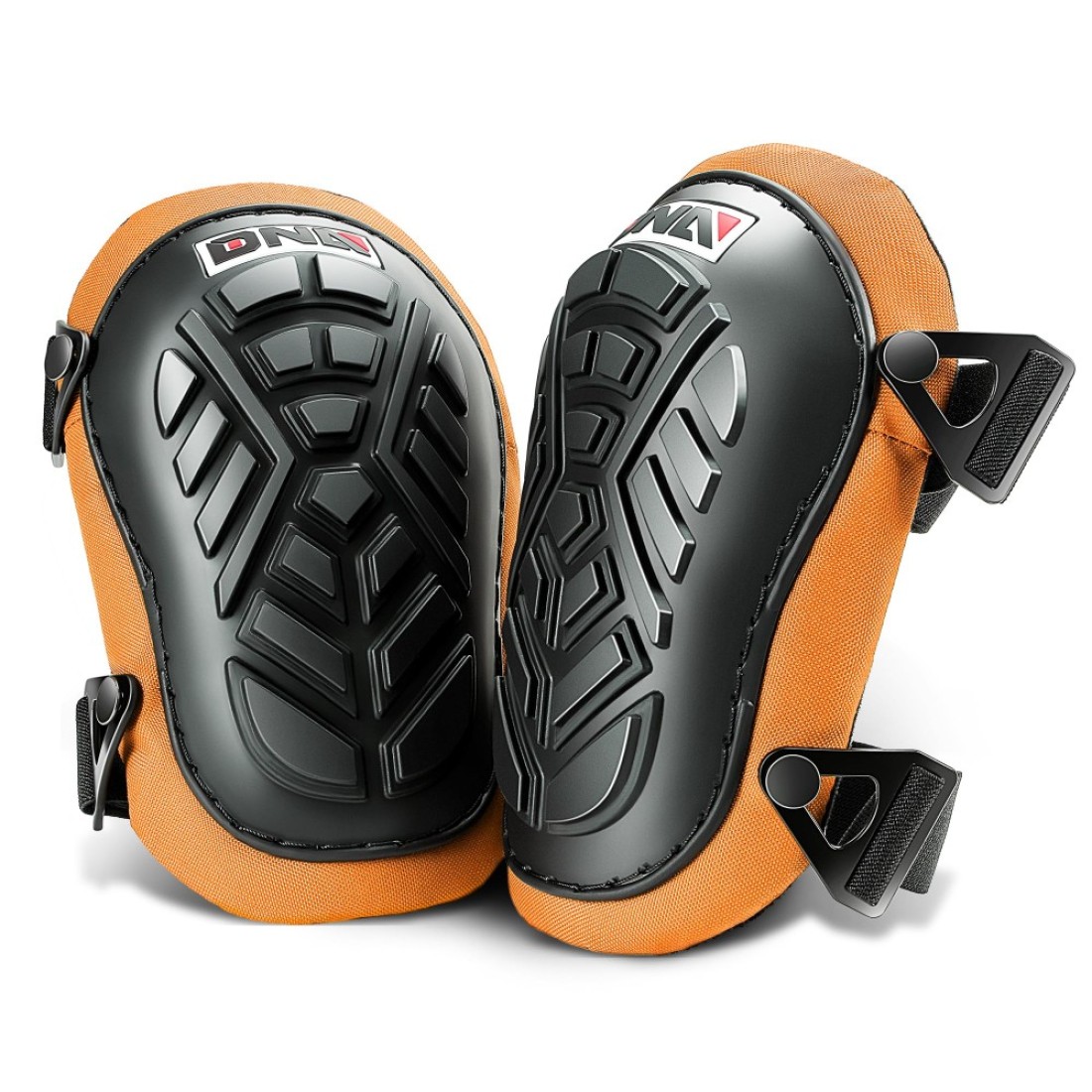 DNA MOTORING Knee Pads Heavy Duty Foam Padding Kneepads with Adjustable Buckle Straps for Construction Gardening Flooring Welding, Orange, TOOLS-00509