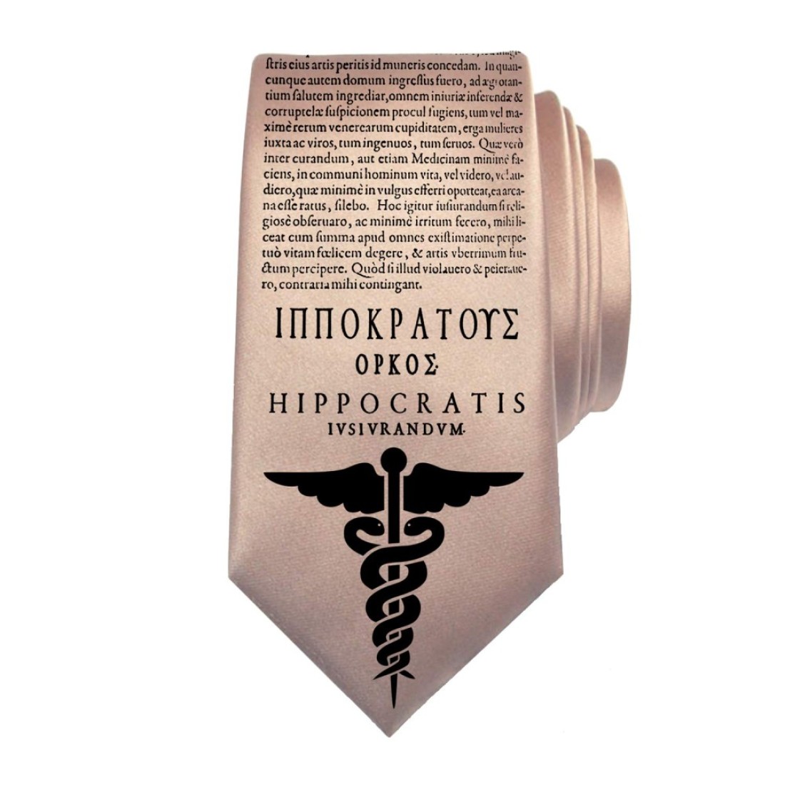 Universal Zone Hippocratic Oath Tie, Gift for Doctor, Gift for Physician, Doctor gift Idea, Graduation Gift for Doctor, Physician Gift (Greek and Latin Version)