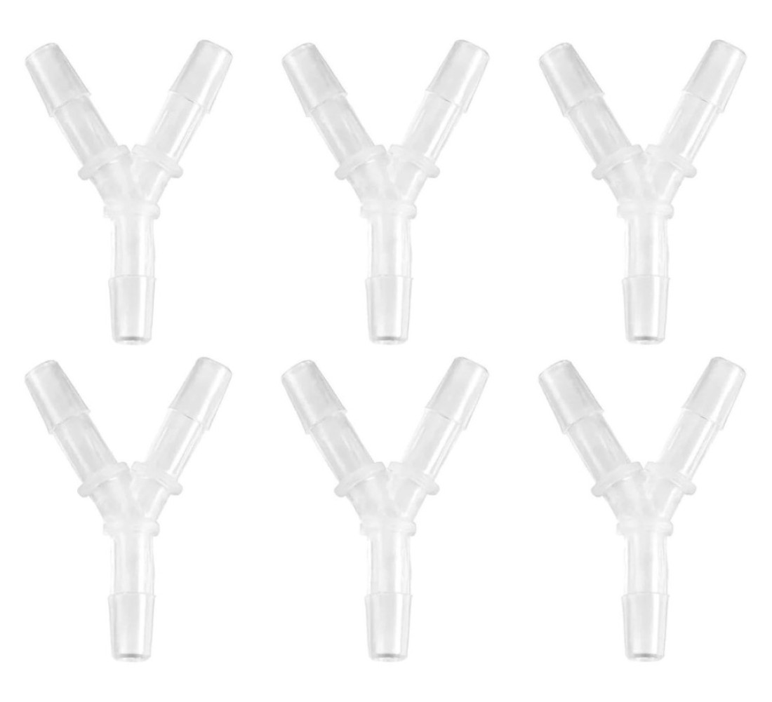 Oxygen Y Connector for Oxygen Tubing Y Splitter for Respiratory Oxygen Tube 6 Pack