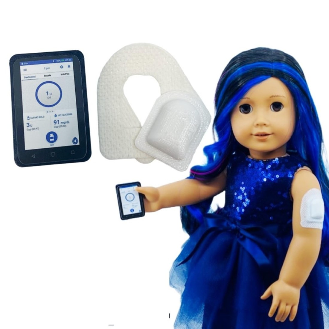 Warrior Buddy Diabetes Accessories compatible with 18 dolls or plush toys Omnipod Plastic