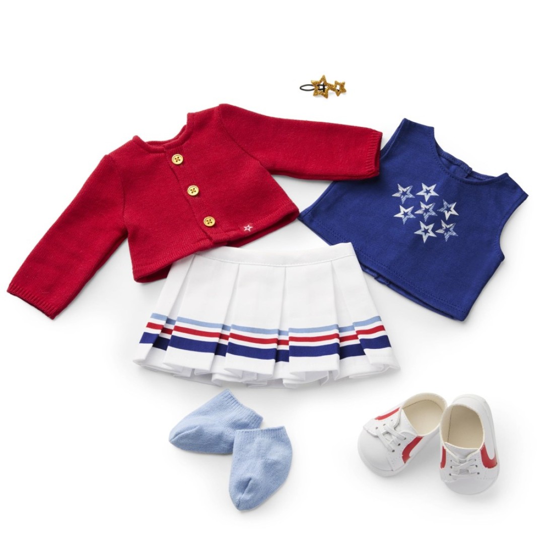 American Girl Team AG Sweater &amp; Skirt Set 18 inch Doll Clothes with Tank Top, Red, White, and Blue, 6 pcs, Ages 6+