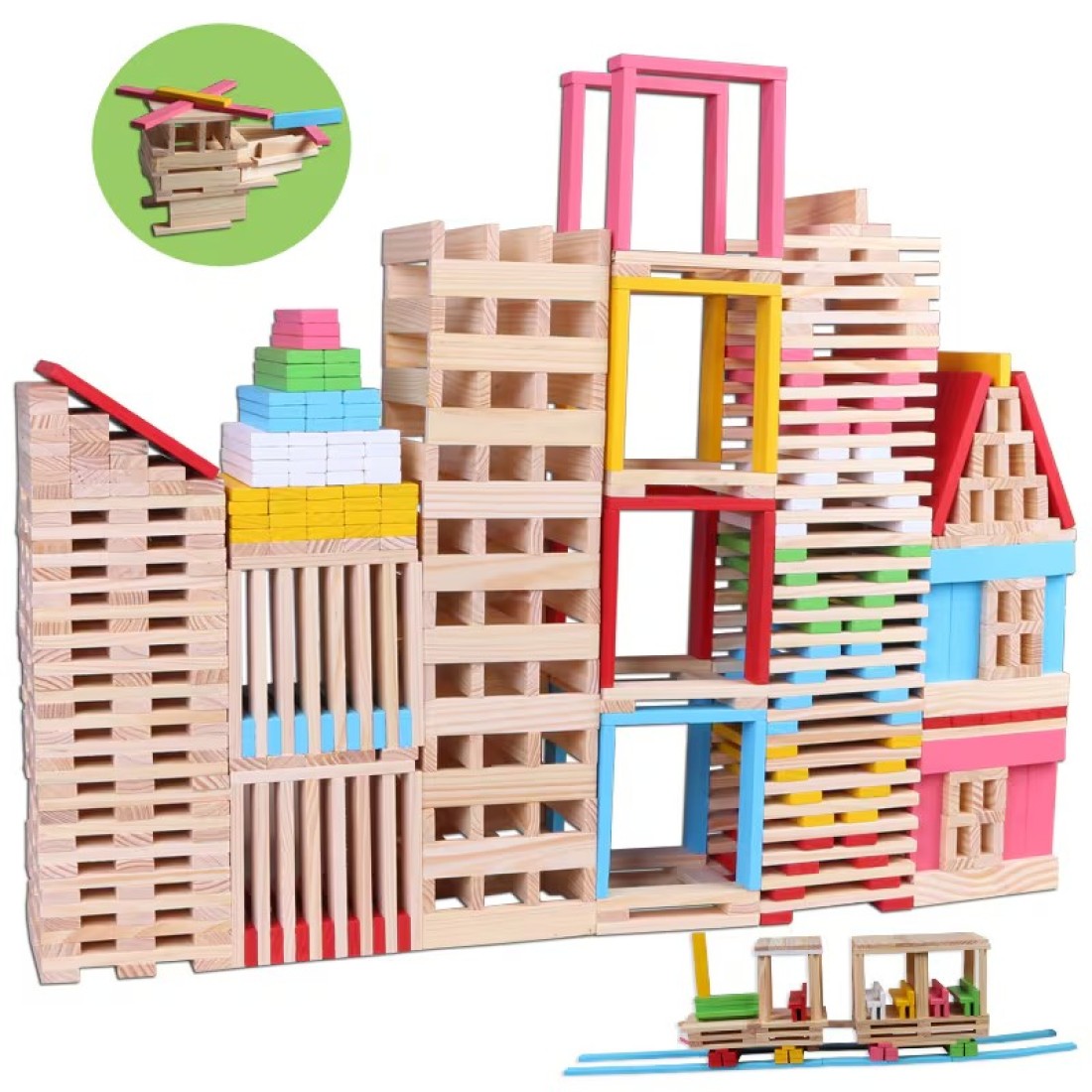 Generic 150 Creative Wooden Puzzle Building Blocks