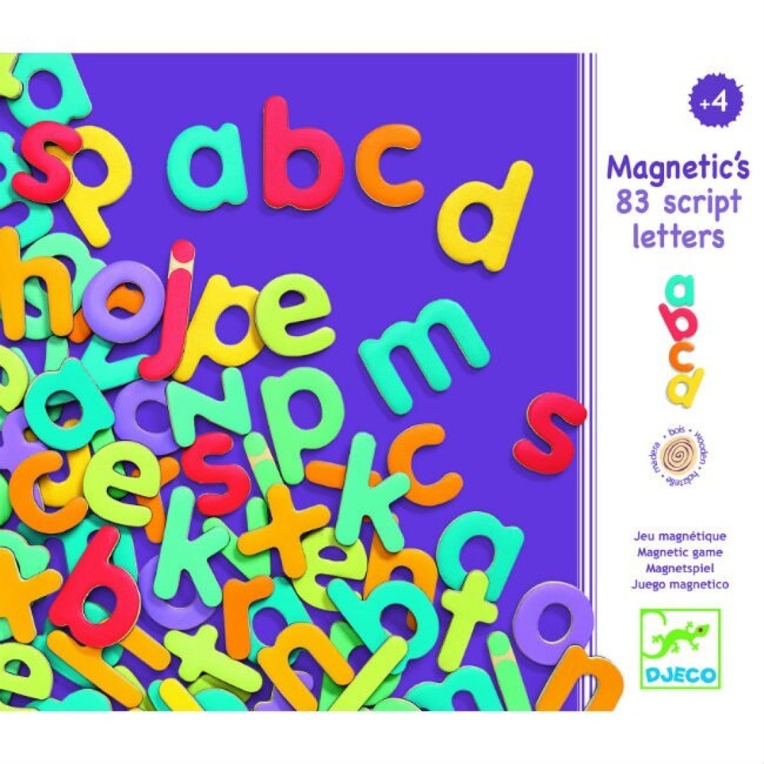 Djeco 83 Wooden Magnetic Script Letters