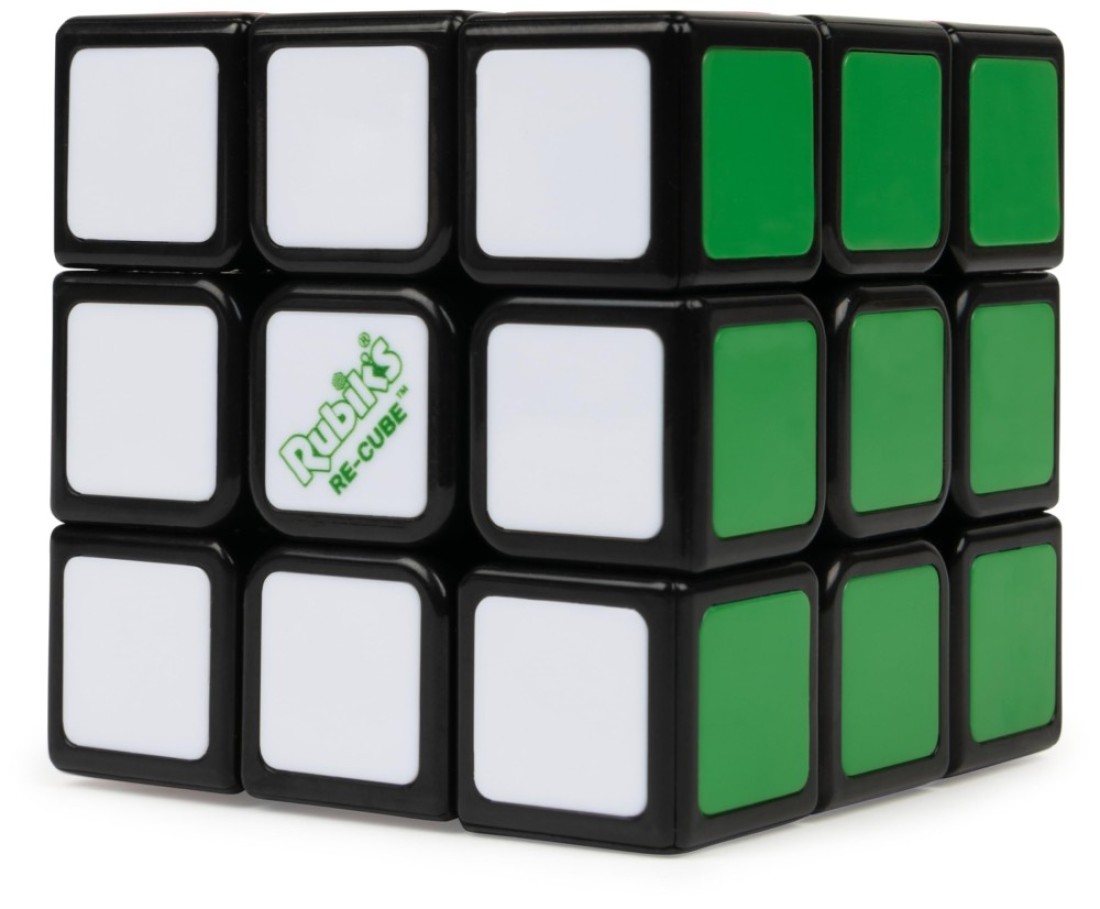 Rubik&#39;s Cube, Re-Cube, The Original 3x3 Cube Made with 100% Recycled Plastic 3D Puzzle Fidget Cube Stress Relief Travel Game, for Ages 8+