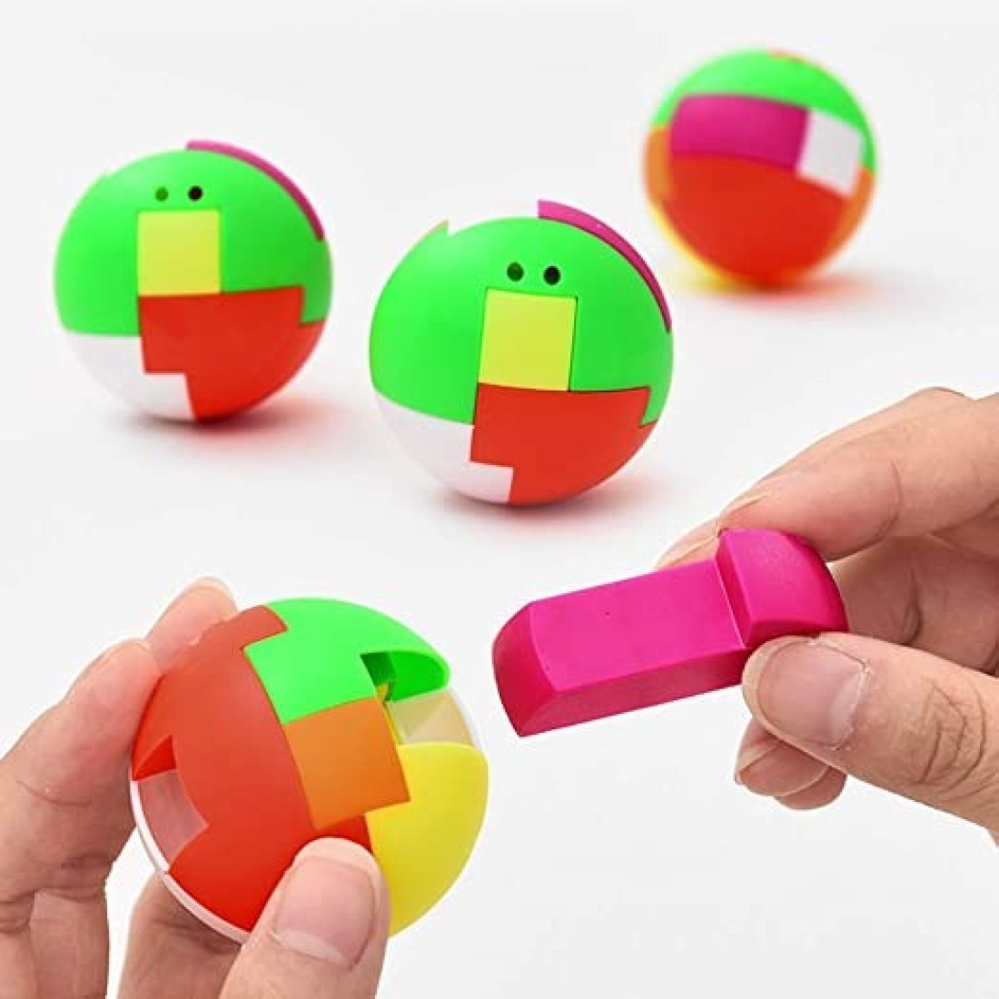 Fesap8Duoh - Plastic Magic Building Block Puzzle Ball Baby Kids Intelligence Assembled Toy - Random Color