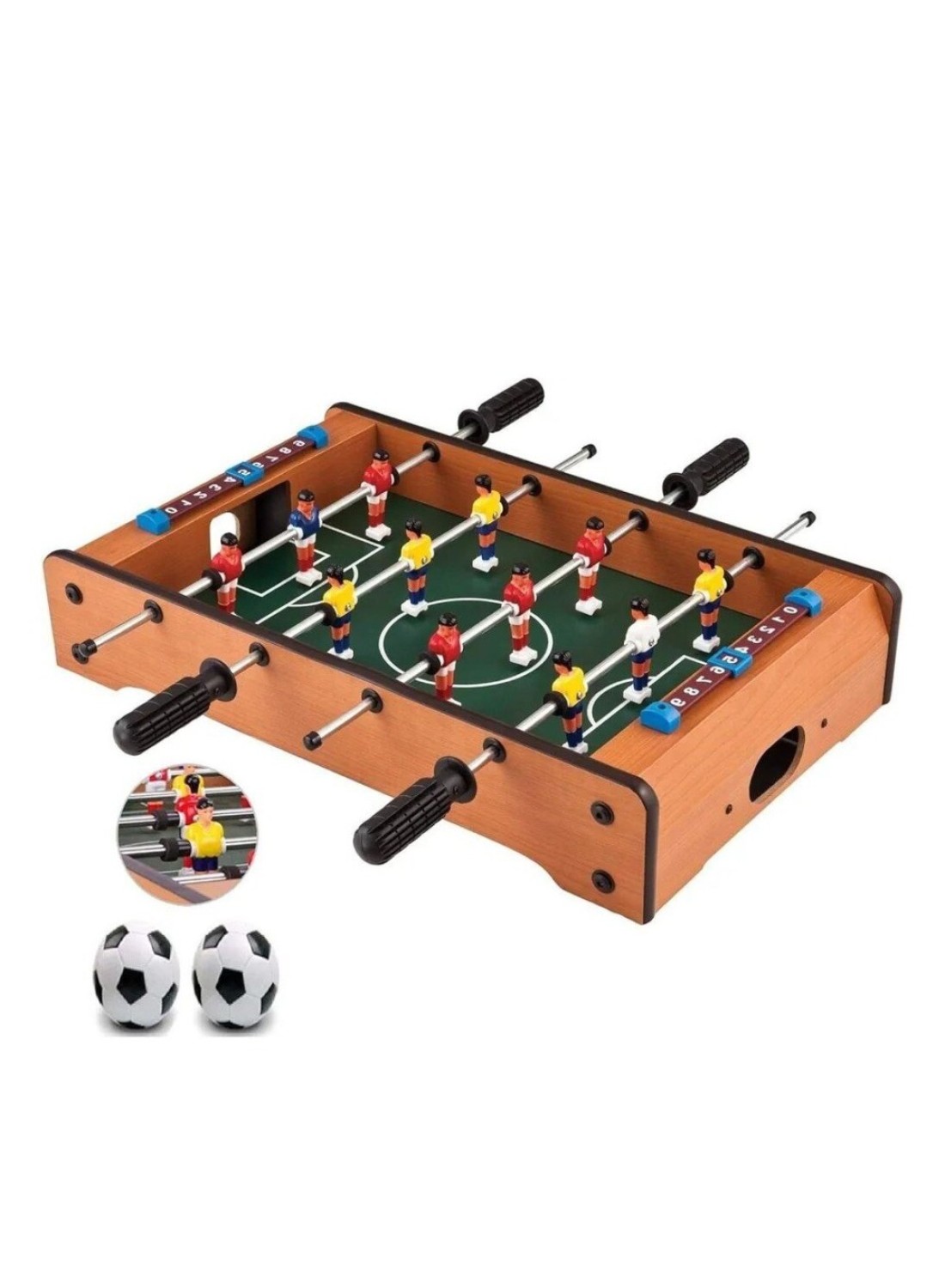 Yeasha,Wooden Mid-Sized Football Table Soccer Game With 4 Rods Toys For All Age.