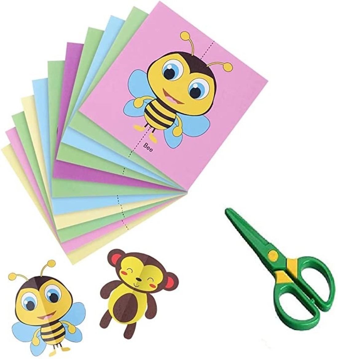 Jmd 120Pcs Of Colorful Children Paper Folding, Paper Cutting Cartoon Origami Paper Making Educational Toys Fun Cut Paper
