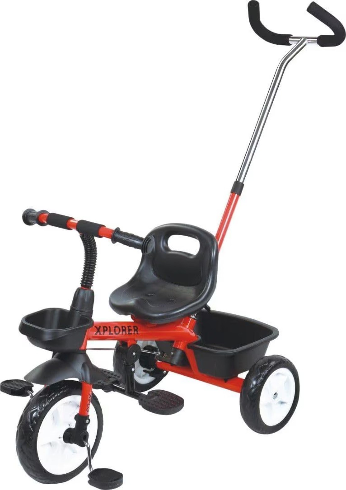 Lovely Baby LB T03 Tricycle Stroller, Baby Push Trike, Kids First Bike, Pushchair, With Parent Handle, Red