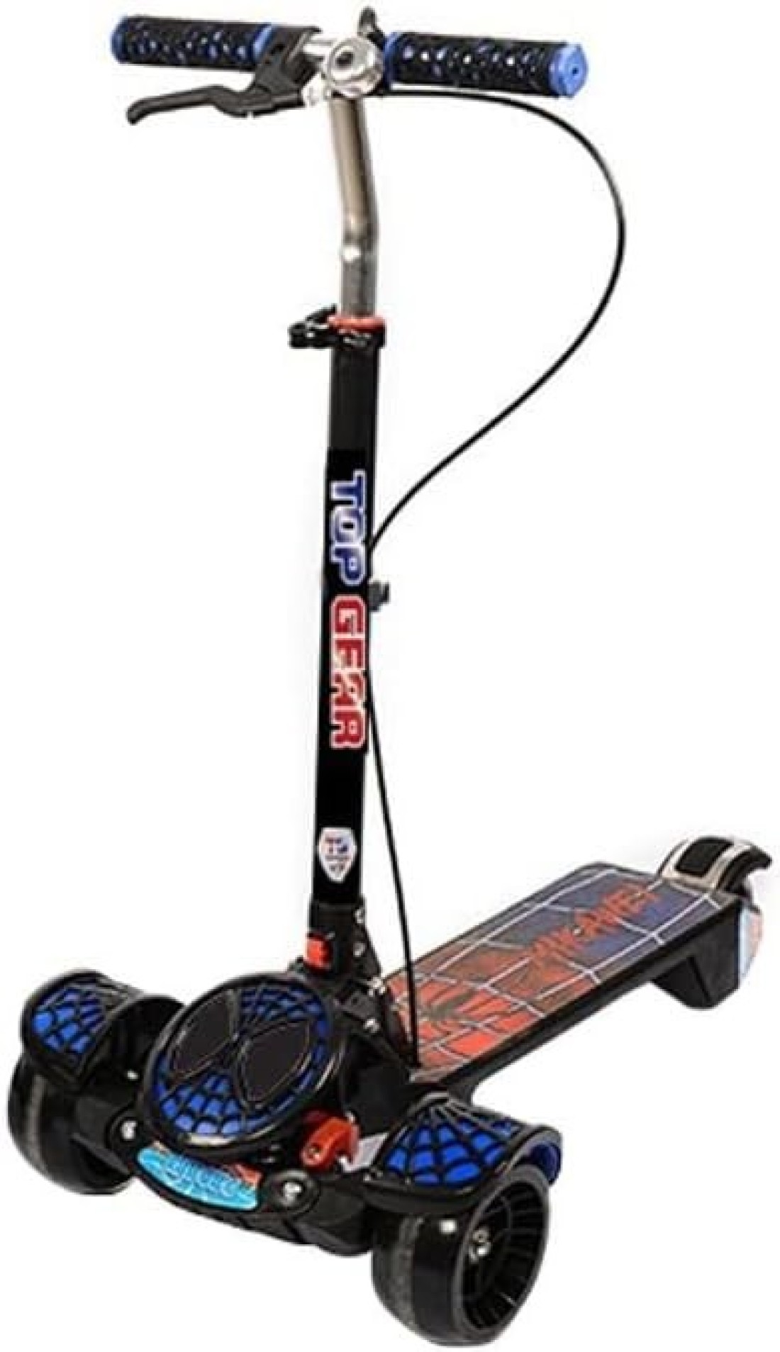 Top Gear Rideon Kids Scooter TG 2020, 3 Wheel Kids Scooter Smart Kick Scooter with Foldable & Height Adjustable Handle, LED PU Wheels & Rear Brake, Skate Scooter for Kids - Blue
