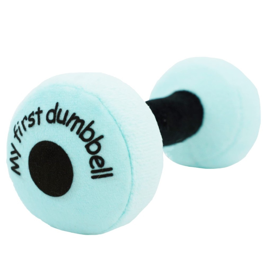 June Garden 6 My First Dumbbell Plush Baby Rattle Toy Safe Soft Barbell Workout Toy for Infants Boys and Girls Blue