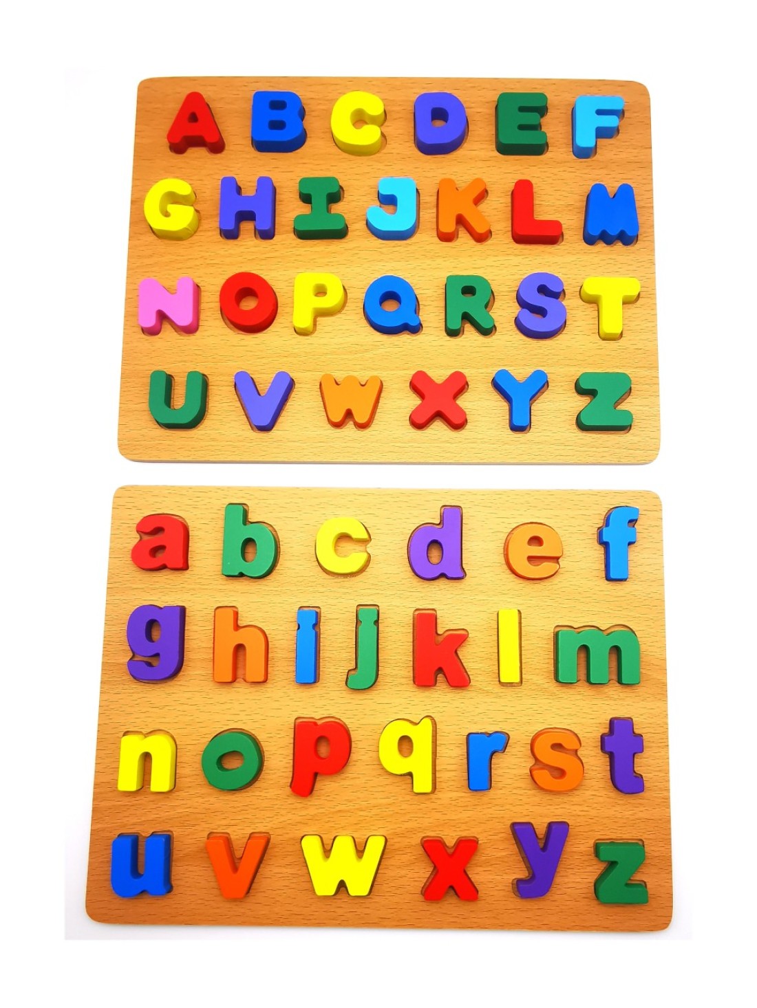 Alphabet Puzzles - Wooden Upper Case, Lower Case Letters and Learning Board Toy